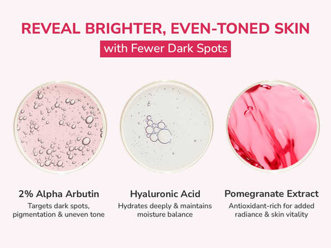 2% Alpha Arbutin Face Serum with Hyaluronic Acid & Pomegranate Extract