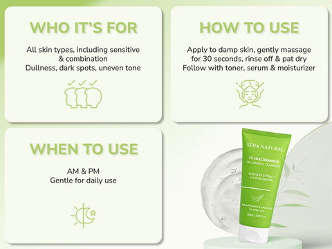 3% Niacinamide Face Cleanser with Alpha Arbutin & Aloevera Extract