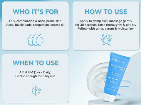 2% Salicylic Acid Face Cleanser with Glycolic Acid & Cica Extract