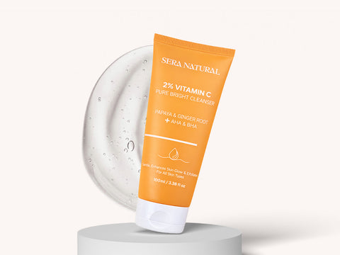 2% Vitamin C Face Cleanser with AHA & BHA + Papaya & Ginger Root Extract