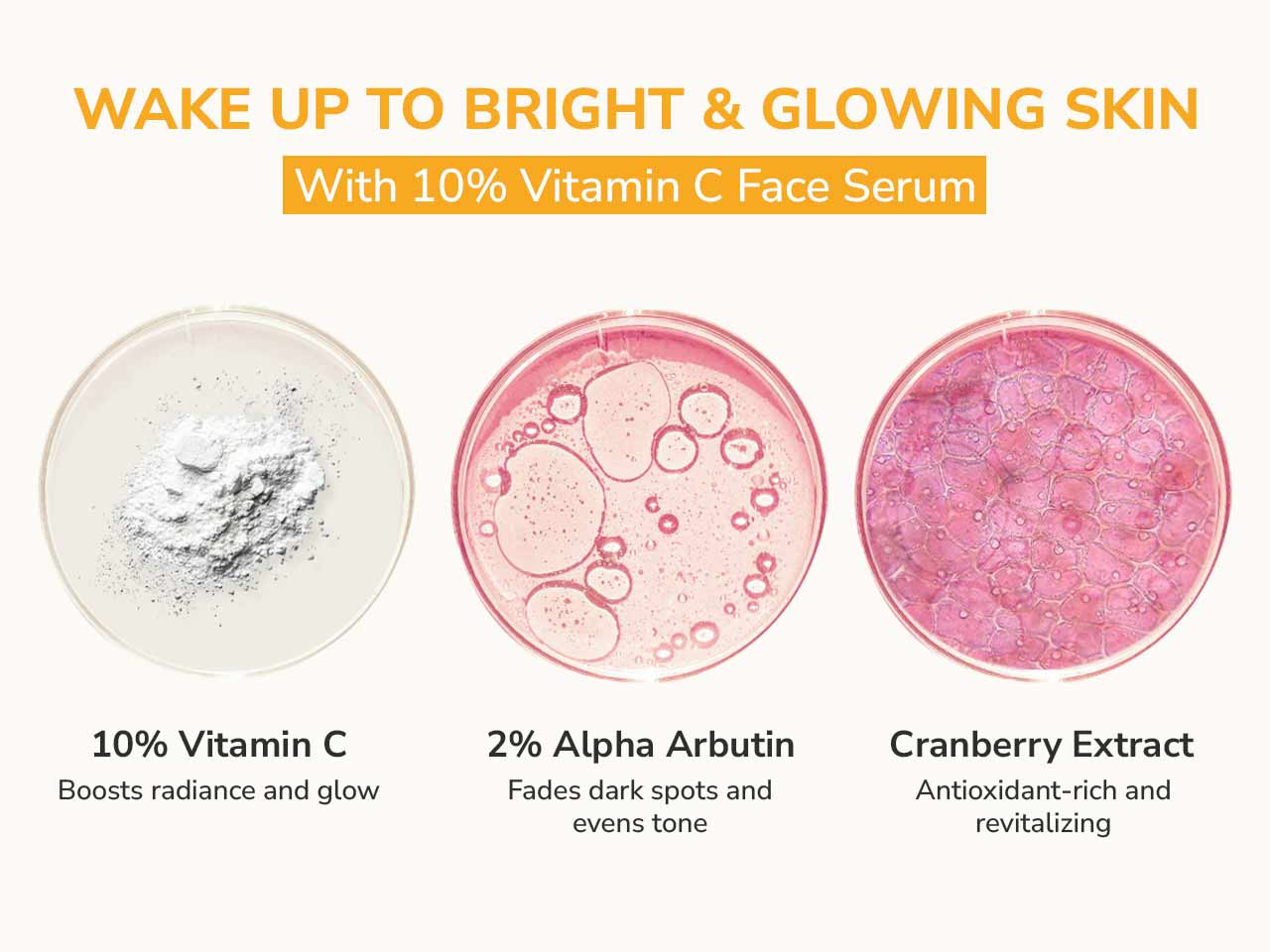 10% Vitamin C Face Serum with 2% Alpha Arbutin & Cranberry Extract