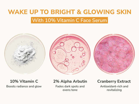 10% Vitamin C Face Serum with 2% Alpha Arbutin & Cranberry Extract